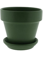 Urbann Plant Pot 17cm Height 18cm Dia Pot & Saucer Matt Olive