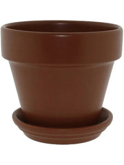 Urbann Plant Pot 17cm Height 18cm Dia Pot & Saucer Matt Terra