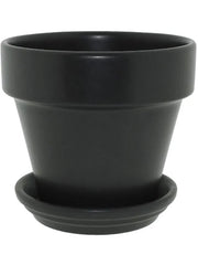 Urbann Plant Pot 22cm Height 24cm Dia Pot & Saucer Matt Anthracite