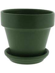 Urbann Plant Pot 26cm Height 29cm Dia Pot & Saucer Matt Olive