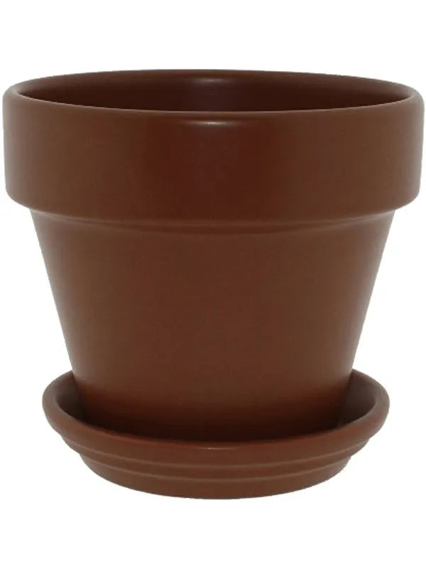 Urbann Plant Pot 26cm Height 29cm Dia Pot & Saucer Matt Terra