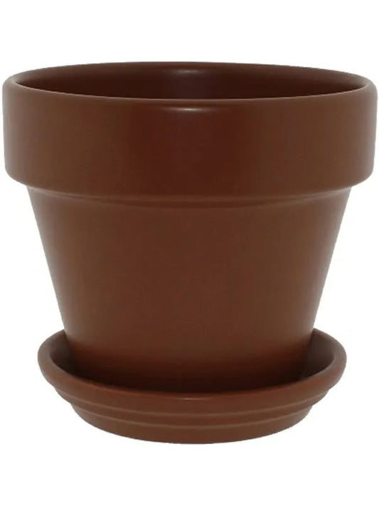Urbann Plant Pot 26cm Height 29cm Dia Pot & Saucer Matt Terra