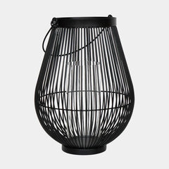 Venere Lantern Black with Glass Insert 46cm Height 35.5cm Width