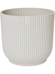 Vibes Fold Plant Pot 32cm Height 34cm Dia Round Wheels Silky White