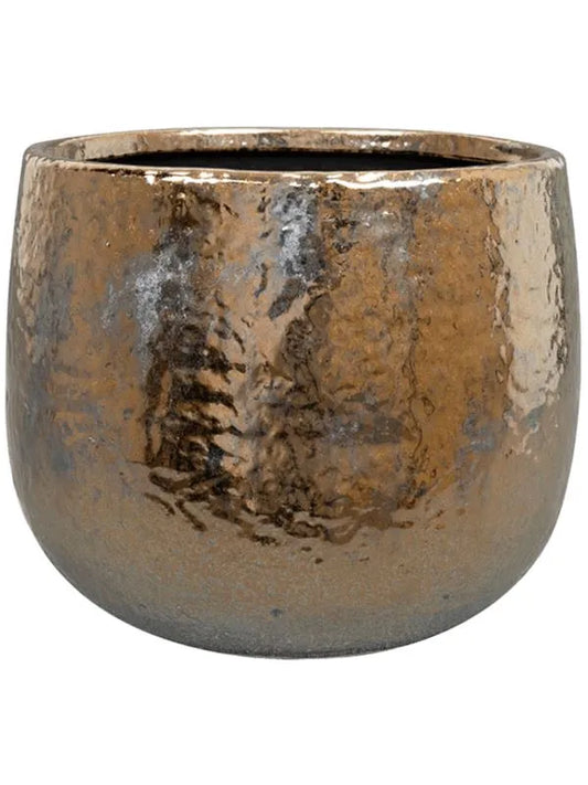 Yvette Plant Pot 16cm Height 15.5cm Dia Pot Gold