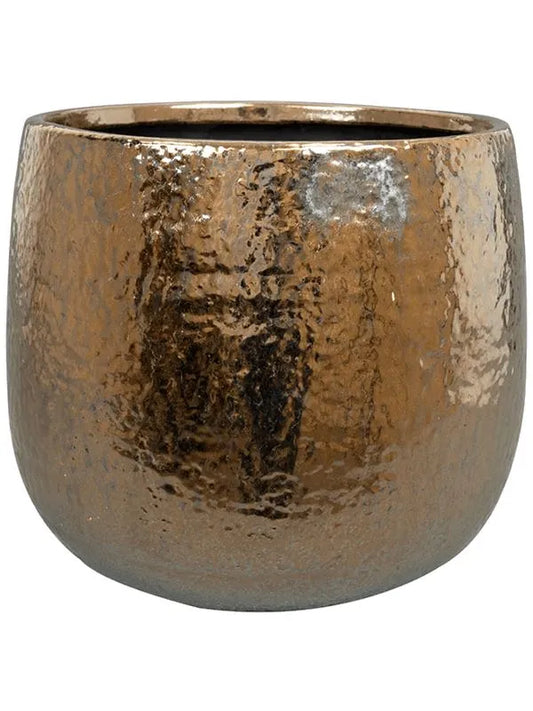 Yvette Plant Pot 21cm Height 19.5cm Dia Pot Gold