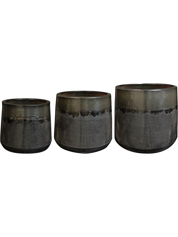 Anouk Plant Pot 32cm Height cm Dia Pot Mirror Black (set of 3) Pots & Planters