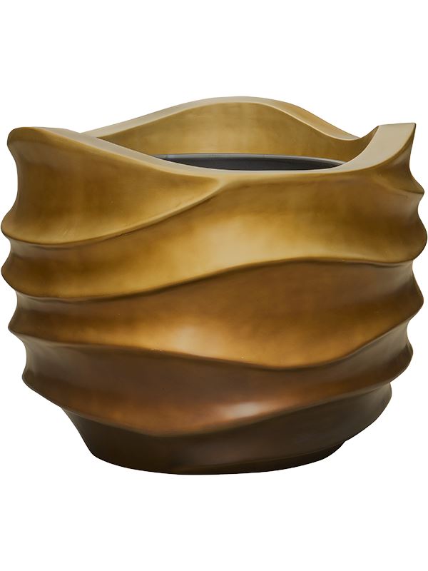 Baq Gradient Lee Plant Pot 49cm Height 41cm Dia Couple Matt Honey Brown (with liner)