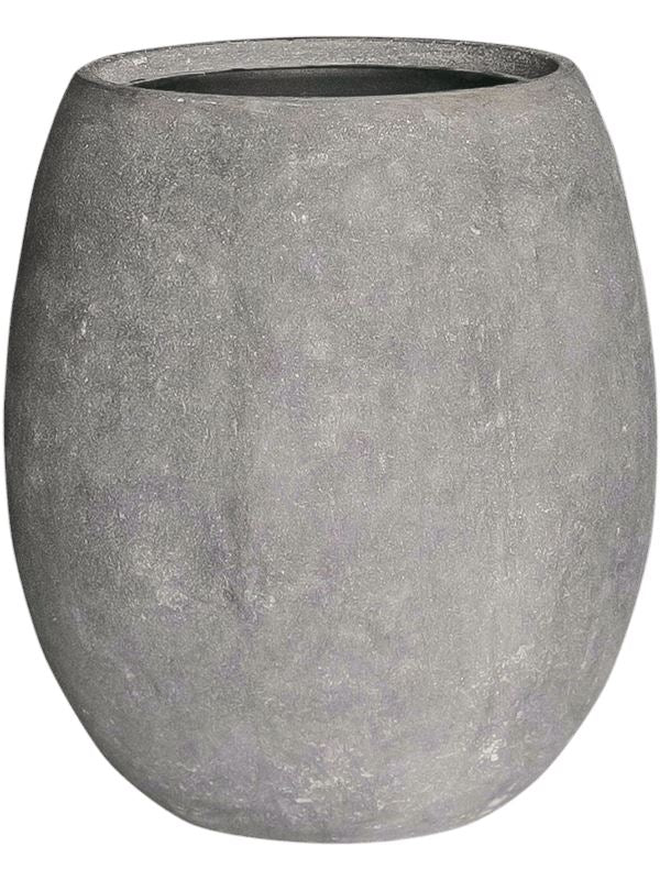 Baq Polystone Coated Plain Plant Pot 55cm Height 30cm Dia Balloon Raw Grey (with liner)
