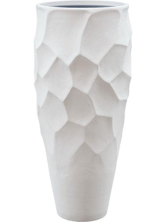 Baq Polystone Nathan James Plant Pot 90cm Height 27cm Dia Partner White (with liner)
