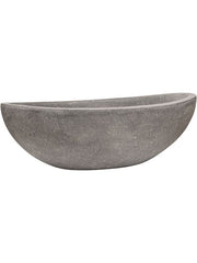 Baq Polystone Plain Plant Pot 13cm Height 18cm Dia Boat Grey