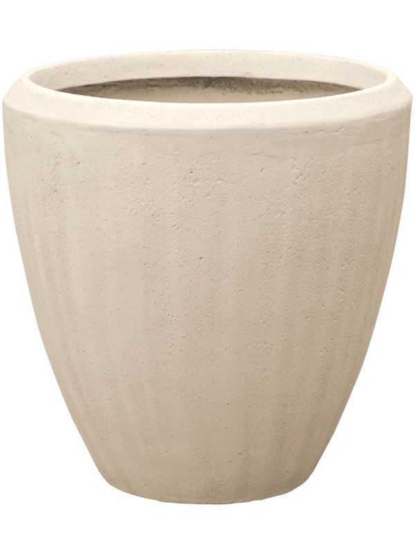 Baq Polystone Plain Plant Pot 24cm Height 21cm Dia Couple Natural