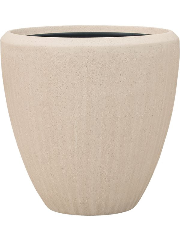Baq Polystone Plain Plant Pot 40cm Height 30cm Dia Couple Natural (with liner)