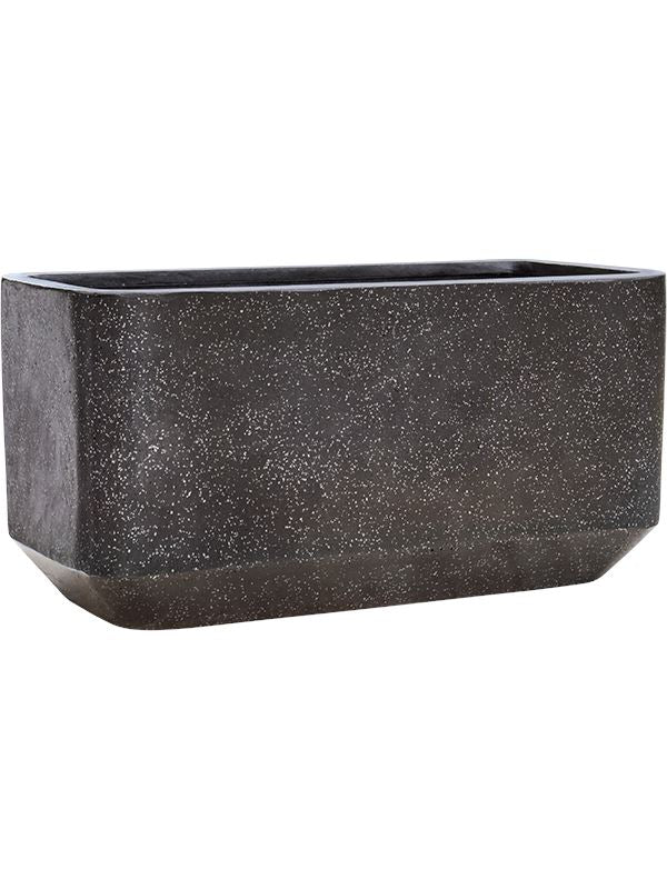 Baq Terrazzo Plant Pot 40cm Height 33cm Dia Rounded Rectangle Black Pots & Planters