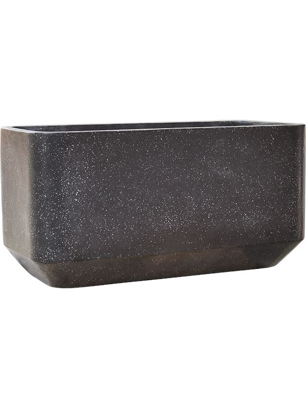 Baq Terrazzo Plant Pot 50cm Height 43cm Dia Rounded Rectangle Black Pots & Planters