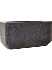 Baq Terrazzo Plant Pot 50cm Height 43cm Dia Rounded Rectangle Black Pots & Planters