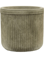 Baq Vertical Rib Plant Pot 24cm Height 19cm Dia Cylinder Green Pots & Planters