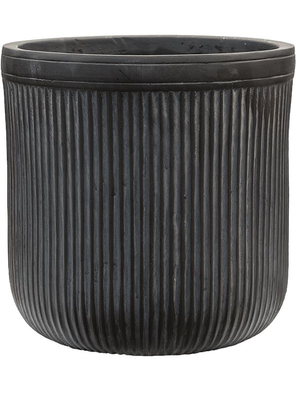 Baq Vertical Rib Plant Pot 31cm Height 26cm Dia Cylinder Anthracite Pots & Planters