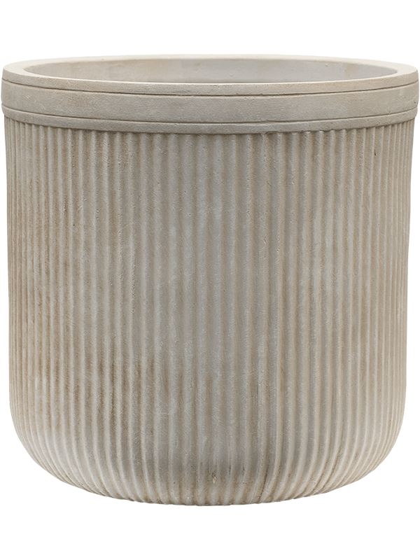Baq Vertical Rib Plant Pot 31cm Height 26cm Dia Cylinder Beige Pots & Planters