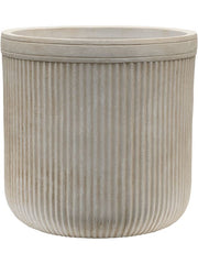 Baq Vertical Rib Plant Pot 31cm Height 26cm Dia Cylinder Beige Pots & Planters