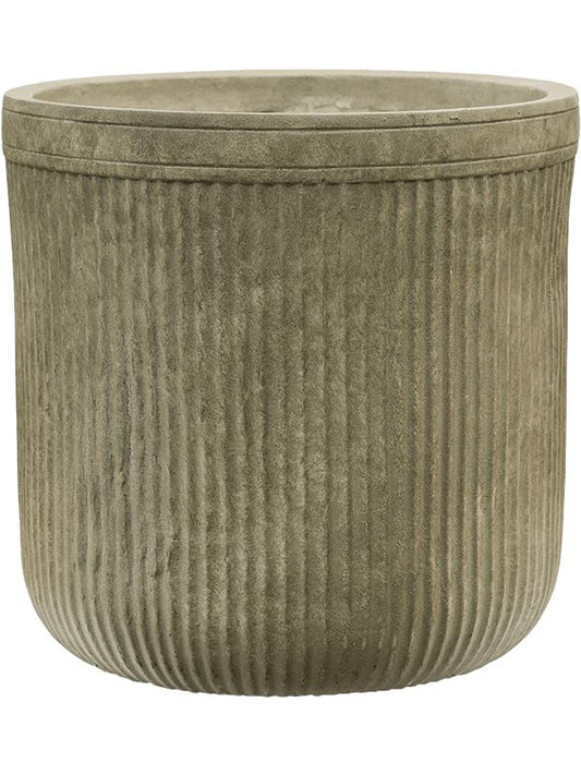 Baq Vertical Rib Plant Pot 31cm Height 26cm Dia Cylinder Green Pots & Planters
