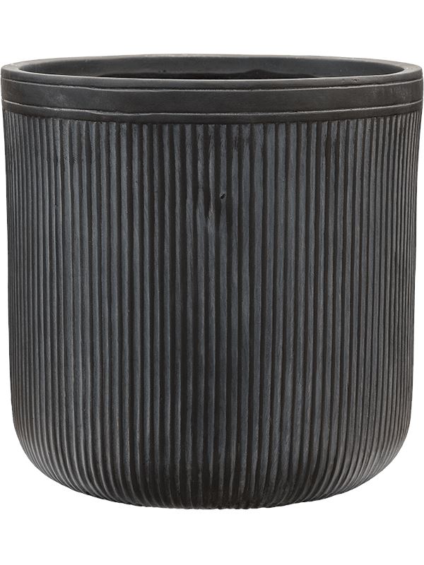Baq Vertical Rib Plant Pot 40cm Height 36cm Dia Cylinder Anthracite Pots & Planters