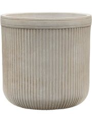Baq Vertical Rib Plant Pot 40cm Height 36cm Dia Cylinder Beige Pots & Planters