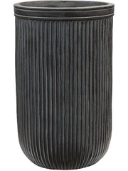 Baq Vertical Rib Plant Pot 47cm Height 26cm Dia Cylinder Anthracite Pots & Planters