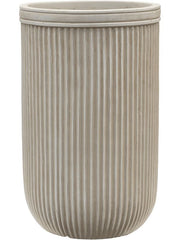 Baq Vertical Rib Plant Pot 47cm Height 26cm Dia Cylinder Beige Pots & Planters