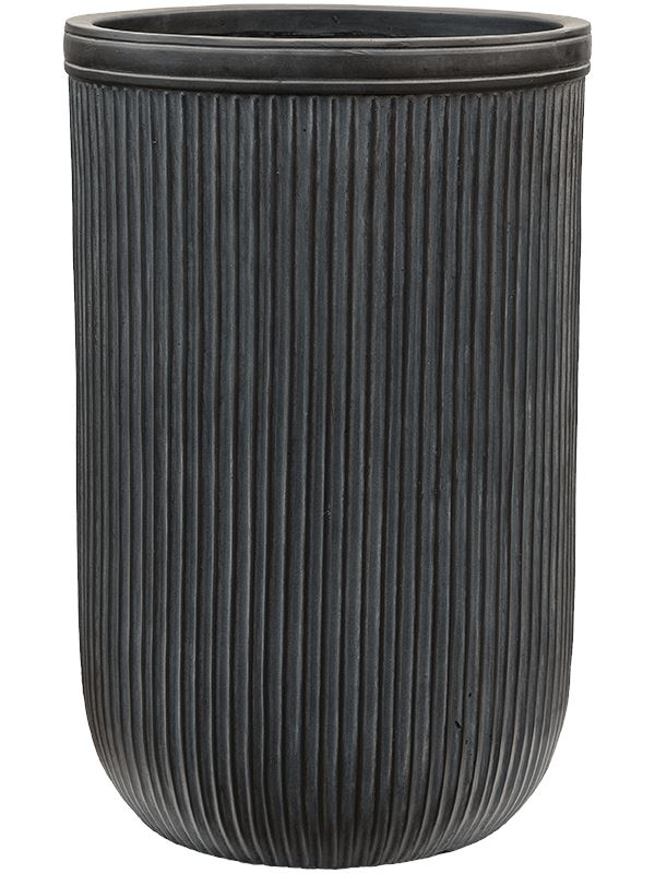 Baq Vertical Rib Plant Pot 57cm Height 33cm Dia Cylinder Anthracite Pots & Planters