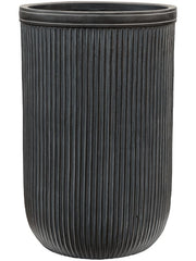 Baq Vertical Rib Plant Pot 57cm Height 33cm Dia Cylinder Anthracite Pots & Planters