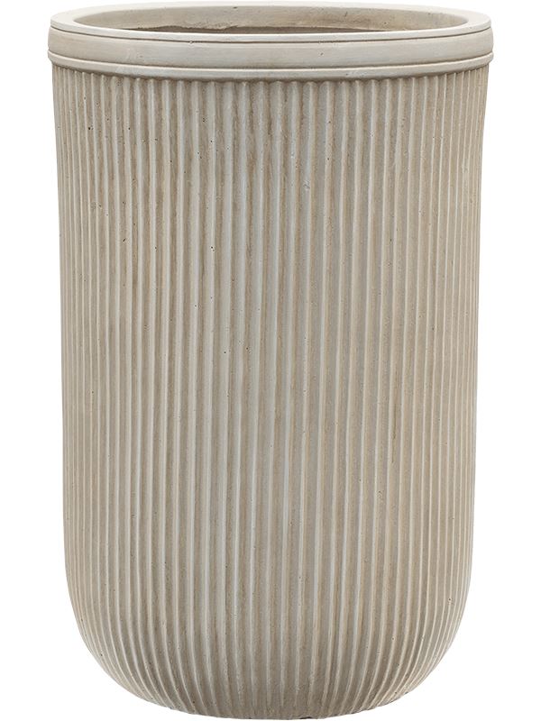 Baq Vertical Rib Plant Pot 57cm Height 33cm Dia Cylinder Beige Pots & Planters
