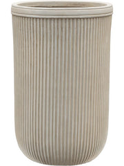 Baq Vertical Rib Plant Pot 57cm Height 33cm Dia Cylinder Beige Pots & Planters