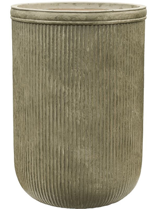 Baq Vertical Rib Plant Pot 65cm Height 41cm Dia Cylinder Green Pots & Planters