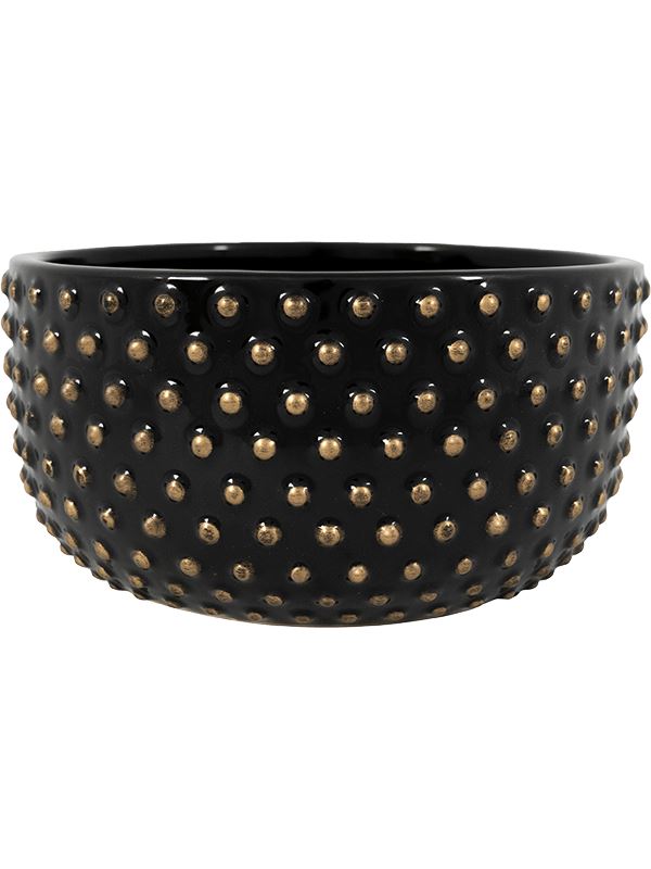 Bolino Plant Pot 11cm Height 17cm Dia Bowl Shiny Black