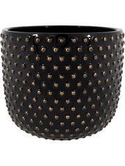 Bolino Plant Pot 17cm Height 17cm Dia Pot Shiny Black