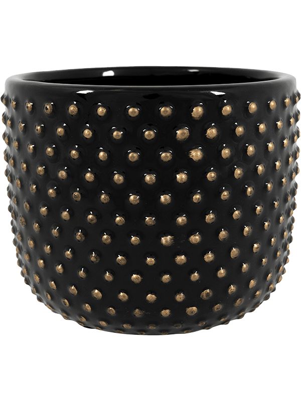 Bolino Plant Pot 15cm Height 15cm Dia Pot Shiny Black