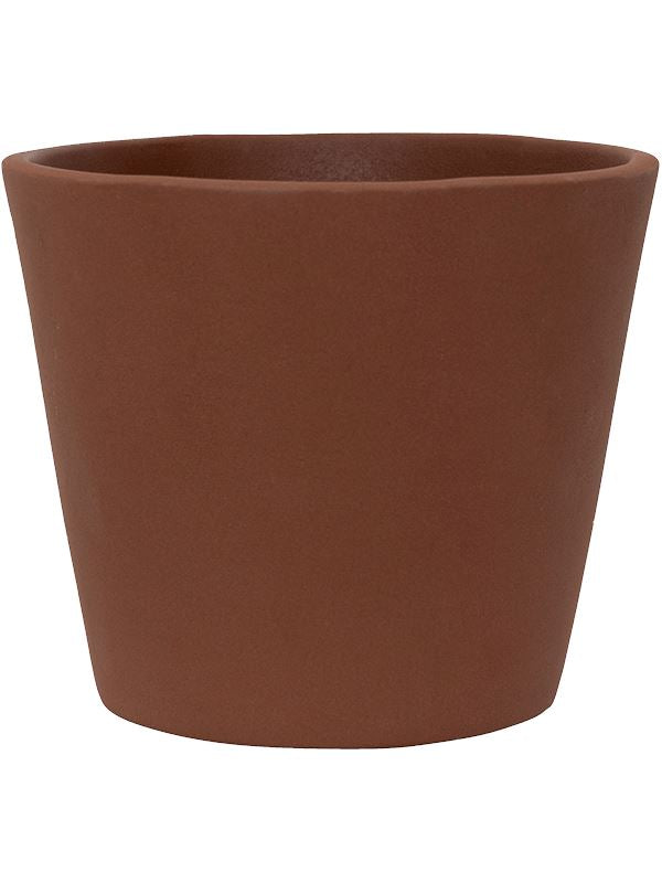 Ceramic Plant Pot 10cm Height 9cm Dia Inez XS Peacan Brown Pots & Planters