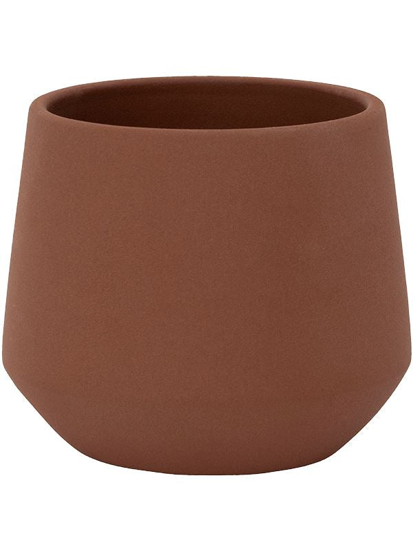 Ceramic Plant Pot 11cm Height 8.5cm Dia Julia XS Peacan Brown Pots & Planters