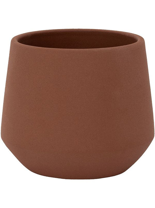 Ceramic Plant Pot 13cm Height 10cm Dia Julia S Peacan Brown Pots & Planters