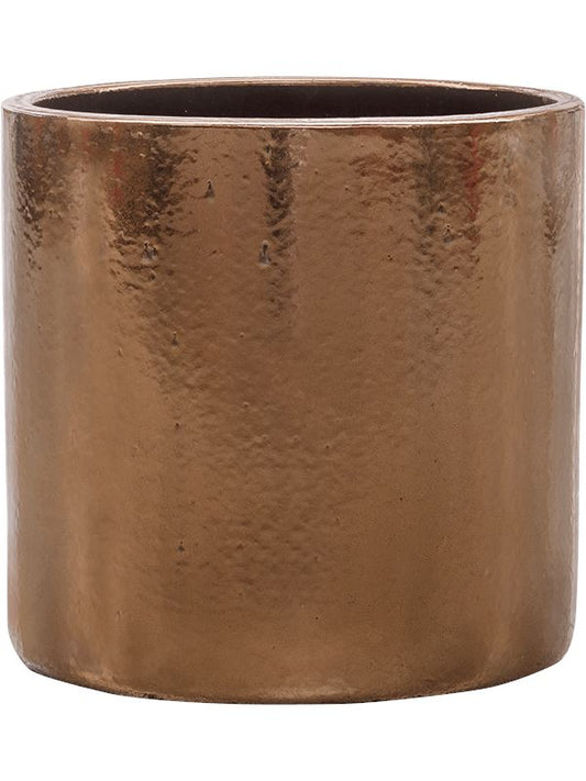 Cylinder Plant Pot 40cm Height 35cm Dia Pot Gold Pots & Planters