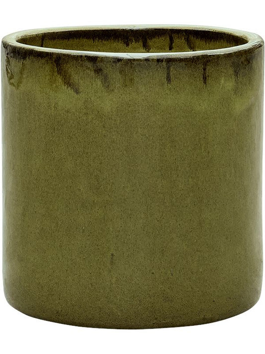 Cylinder Plant Pot 40cm Height 35cm Dia Pot Green Pots & Planters