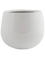 Fiberstone Plant Pot 22cm Height 18cm Dia Kevan M Glossy White Pots & Planters
