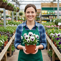 Pansy Cats Plus White Plants, Hardy Winter & Spring Flowering Pansies, 1 Litre Root-Ball
