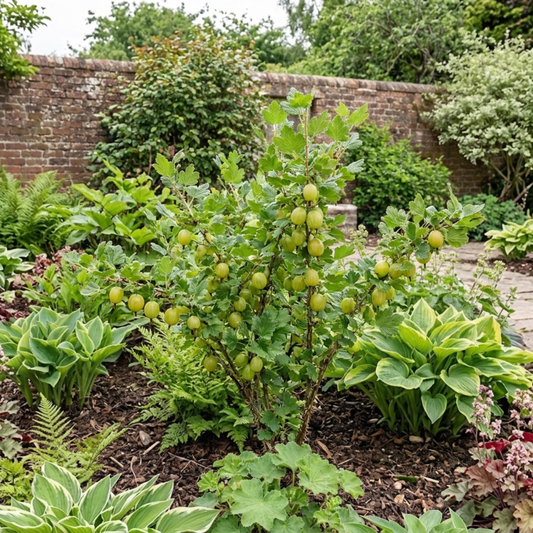 Gooseberry Invicta Bush, Hardy Self Fertile Fruit Plant, Easy Grow Disease Resistant, 2 Litre Root Ball