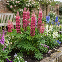 Lupin Legendary Rose Hardy Perennial Plants, Summer Flowering Cottage Garden Plants, Outdoor Garden Ready, 1 Litre Root-Ball