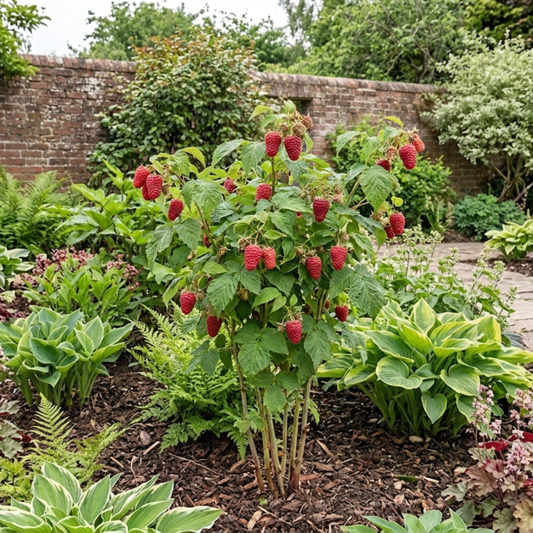 Raspberry Glem Ample Summer Fruiting Plant, Hardy Fruit Bush, Garden Ready, 17cm Root-Ball