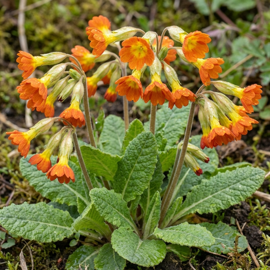 Primula veris Orange with Yellow Hardy Perennial Plants, Spring Flowering, Outdoor Garden Ready, 11cm Root-Ball