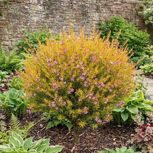 Diosma Sunset Gold Plant, Hardy Evergreen Flowering Shrub, Outdoor Garden Ready, 3L 17cm Root Ball
