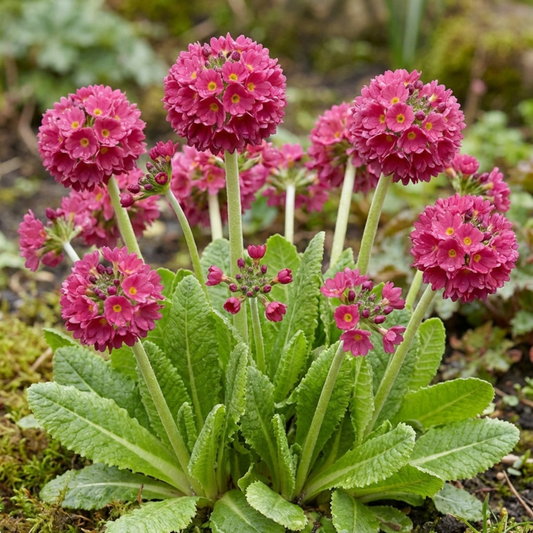 Primula Denticulata Deep Rose Hardy Perennial Plants, Spring Flowering, Outdoor Garden Ready, 1 Litre Root-Ball